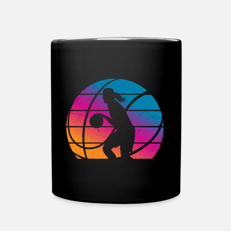 Basketball Mädchen Frau - Tasse einfarbig - Schwarz