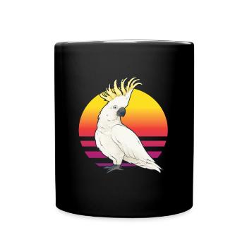 Kakadu im Sonnenaufgang - Tasse einfarbig - Schwarz - Vorne