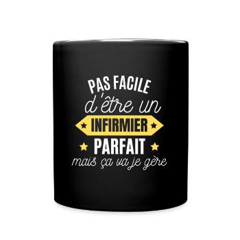 infirmier génial cadeau humour infirmier - Mug uni - noir - Devant