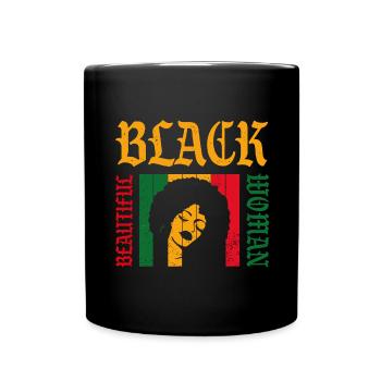 Belle femme noire rétro - Mug uni - noir - Devant