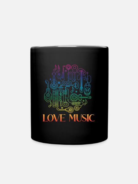 Love Music - Tasse einfarbig - Schwarz