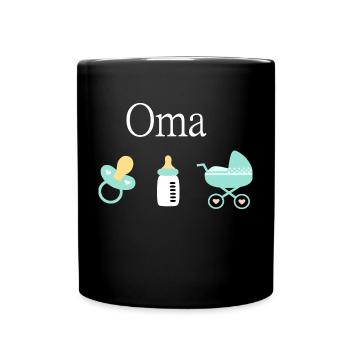 Oma 2023 Geburt Junge Vorlage personalisierbar - Tasse einfarbig - Schwarz - Vorne