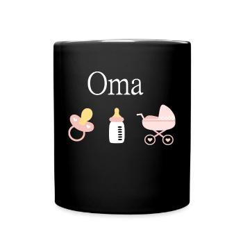 Oma 2023 Geburt Mädchen Vorlage personalisierbar - Tasse einfarbig - Schwarz - Vorne