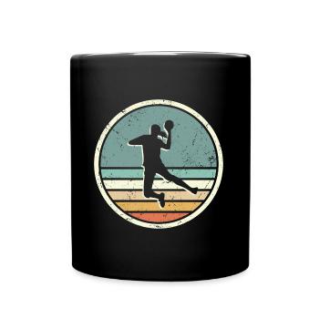 Handballspielerin Vintage Mädchen Handball - Tasse einfarbig - Schwarz - Vorne