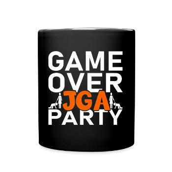 Game Over JGA Party - Tasse einfarbig - Schwarz - Vorne