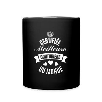 certifiée meilleure couturière du monde - Mug uni - noir - Devant