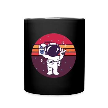 Funny Astronaut Music Gift - Full Colour Mug - black - Front