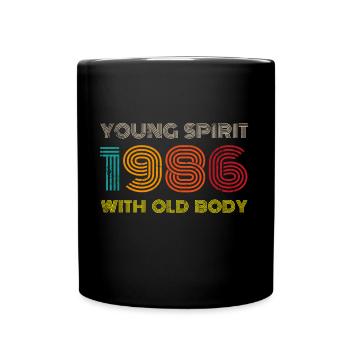 Millésime 1986 - Mug uni - noir - Devant