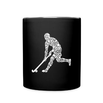 Feldhockey Symbole Jungen Kinder Hockeyspieler - Tasse einfarbig - Schwarz - Vorne