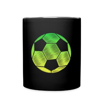 Ball Fussball Silhouette - Tasse einfarbig - Schwarz - Vorne