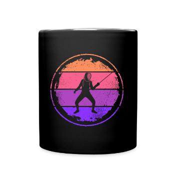 Fencing Fencing Épée Girls Fencer - Full Colour Mug - black - Front