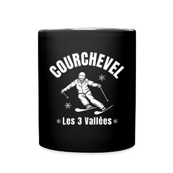Courchevel, station de ski, domaine skiable - Mug uni - noir - Devant