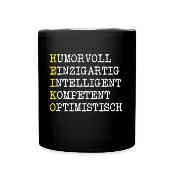 Positive Eigenschaften Heiko - Tasse einfarbig - Schwarz - Vorne