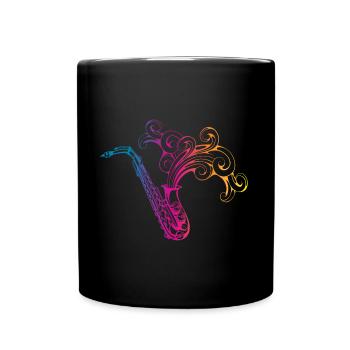 Saxofon Saxophonist Geschenk - Tasse einfarbig - Schwarz - Vorne