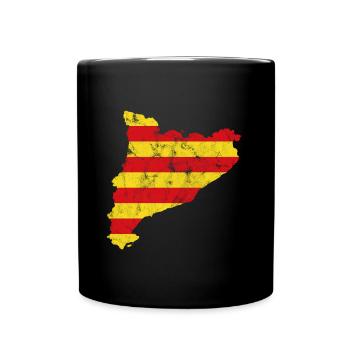 Drapeau de Catalogne Rétro - Mug uni - noir - Devant