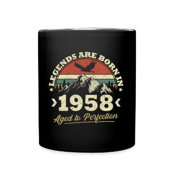 Les légendes sont nées en 1958 - Mug uni - noir - Devant