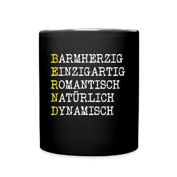 Positive Eigenschaften Bernd - Tasse einfarbig - Schwarz - Vorne