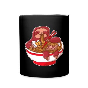 Ramen Kawaii Faultier Anime Otaku Japan Nudeln - Tasse einfarbig - Schwarz - Vorne