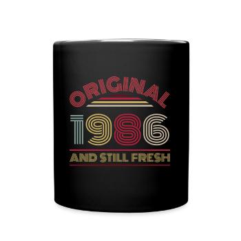 Millésime 1986 - Mug uni - noir - Devant
