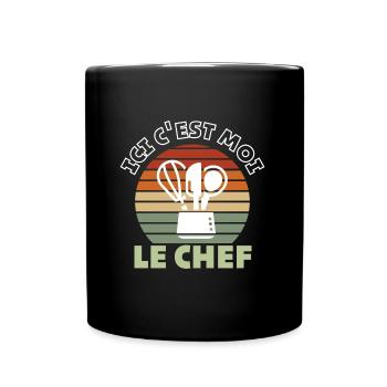 ici c'est moi le Chef cuisinier - Mug uni - noir - Devant