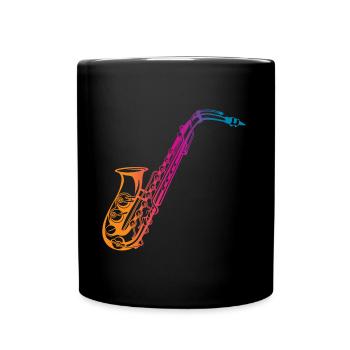 Saxofon Saxophonist Geschenk - Tasse einfarbig - Schwarz - Vorne