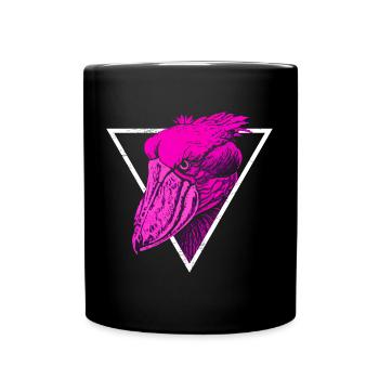 Schuhschnabel Vogel - Tasse einfarbig - Schwarz - Vorne