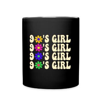 90's Flower GIRL - Full Colour Mug - black - Front