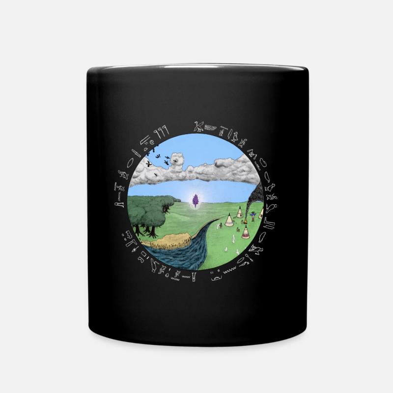 Anstauung, weiße Schrift - Tasse einfarbig - Schwarz