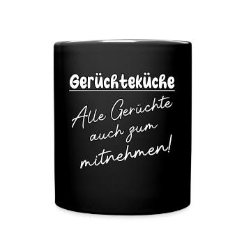 Gerüchteküche - Tasse einfarbig - Schwarz - Vorne