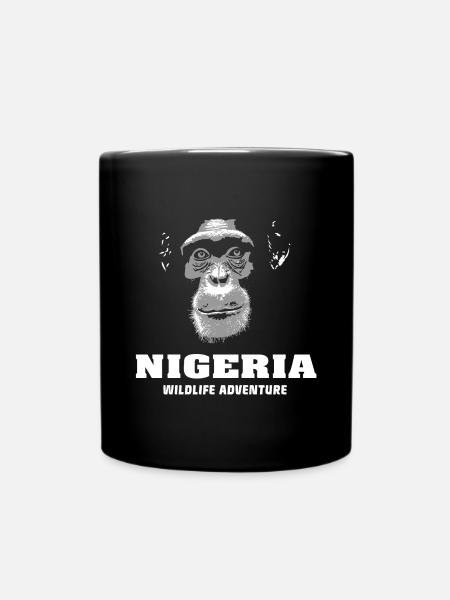 Nigeria - Schimpanse - Tasse einfarbig - Schwarz