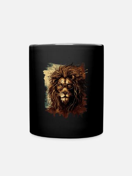 Professor Löwe - Tasse einfarbig - Schwarz