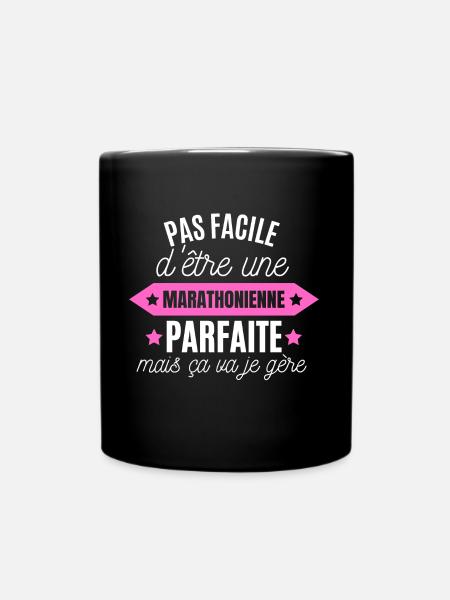marathonienne parfaite humour pour les marathonien - Mug uni - noir