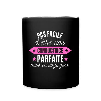 conductrice parfaite humour pour les conductrices - Mug uni - noir - Devant