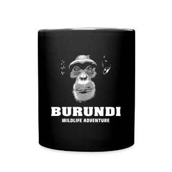Burundi - Schimpanse - Tasse einfarbig - Schwarz - Vorne