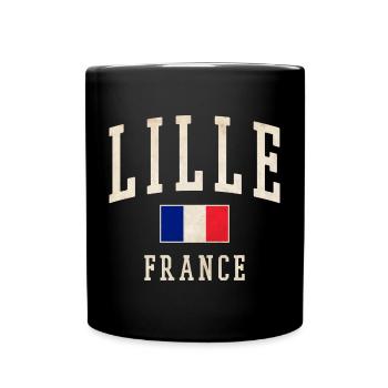 Lille Frankreich Vintage Logo - Tasse einfarbig - Schwarz - Vorne
