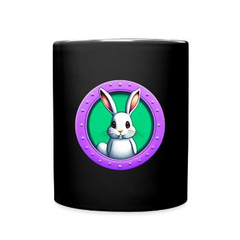 Rabbit plays Easter - Full Colour Mug - black - Front