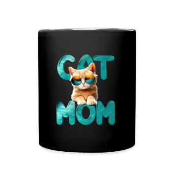 Cat mom - Full Colour Mug - black - Front