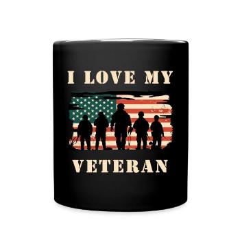 J'aime mon ancien combattant - Mug uni - noir - Devant