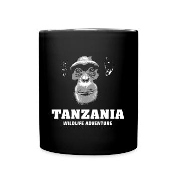 Tansania - Schimpanse - Tasse einfarbig - Schwarz - Vorne
