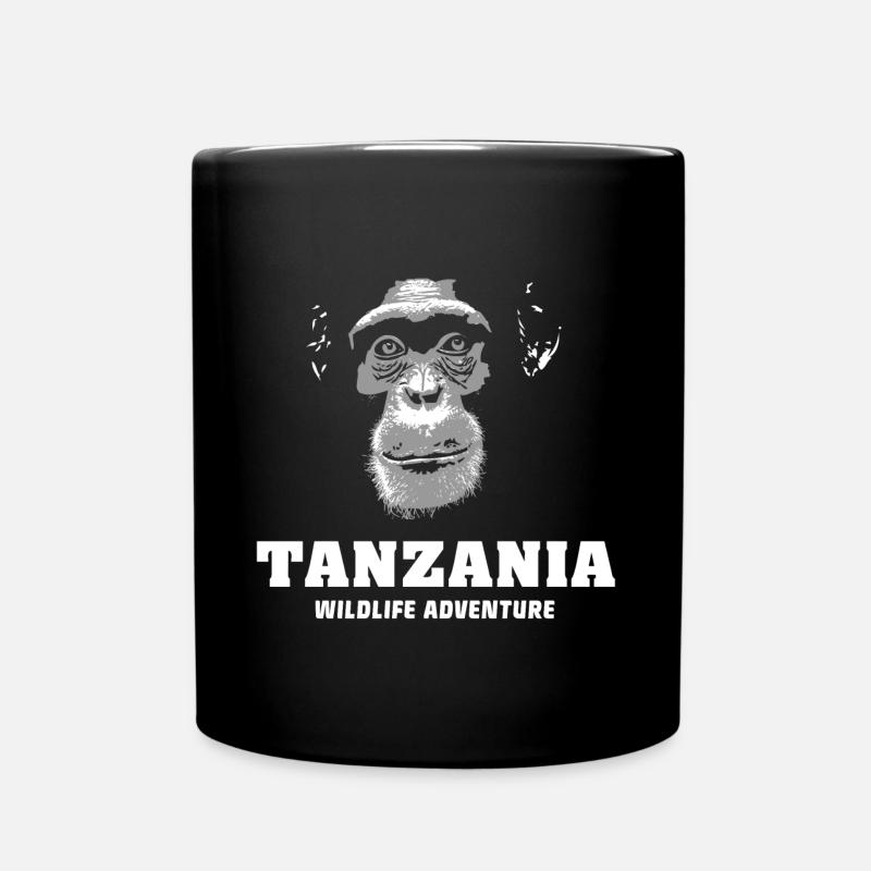 Tanzanie - Chimpanzés - Mug uni - noir