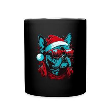 Xmas Santa French - Full Colour Mug - black - Front