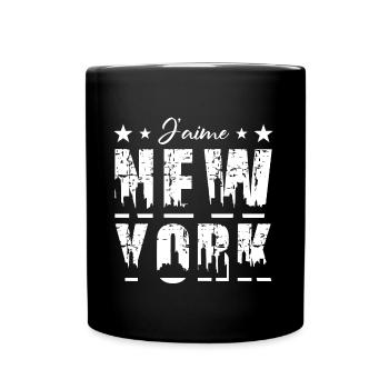 J'AIME NEW-YORK (NYC - texte blanc - HF) - Mug uni - noir - Devant