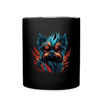 Punky cool Yorkshire Terrier - Full Colour Mug - black - Front