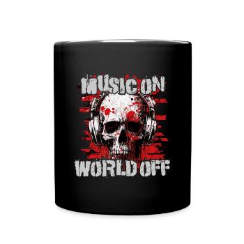 Music on, world off - Full Colour Mug - black - Front