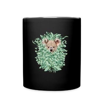 Koala Bear in eucalyptus forest - Full Colour Mug - black - Front