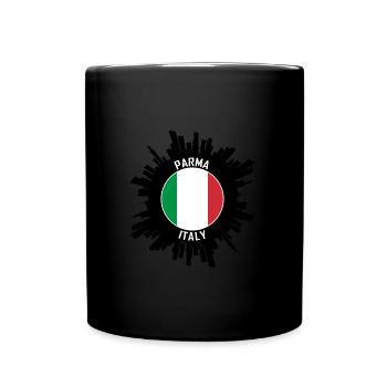 Parma Skyline Italien Flagge Reise Souvenir - Tasse einfarbig - Schwarz - Vorne