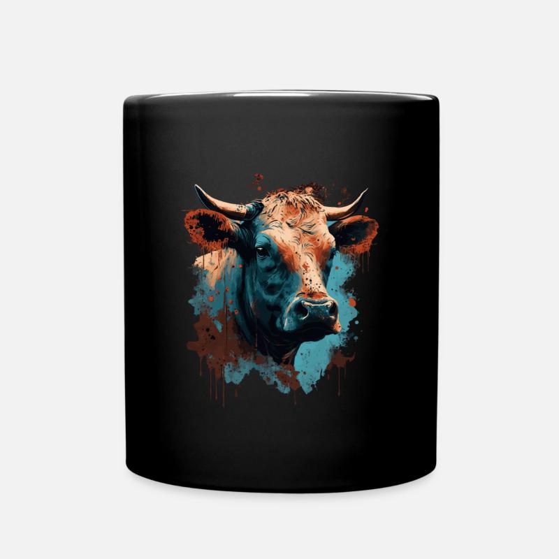 Eine Kuh - Tasse einfarbig - Schwarz
