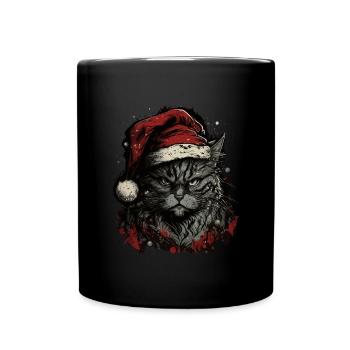 Maine Coon Weihnachten - Tasse einfarbig - Schwarz - Vorne