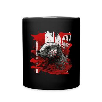 Fischotter - Tasse einfarbig - Schwarz - Vorne