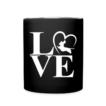 Teckel Dackel Love Heart - Mug uni - noir - Devant